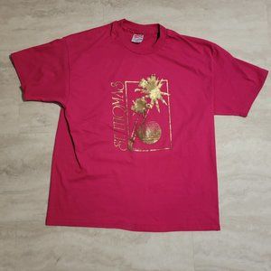 Vintage 1987 St. Thomas Pink and Gold Hanes Heavyweight 50/50 X-Large